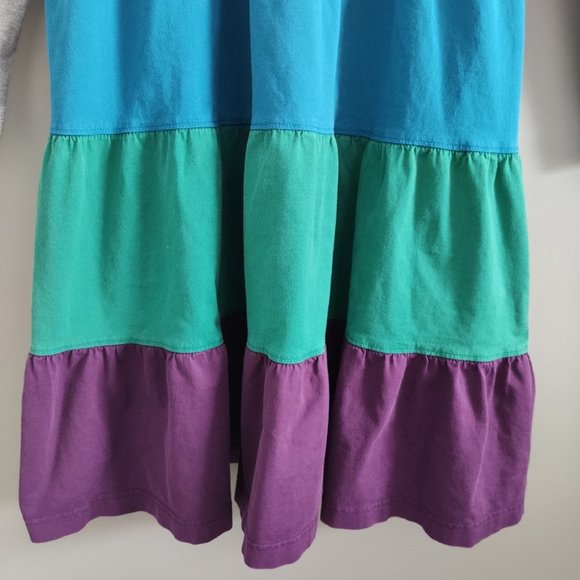 Hanna Andersson Grey Color Block Twirl Long Sleeve Dress Size 12 / 150 - Picture 3 of 9